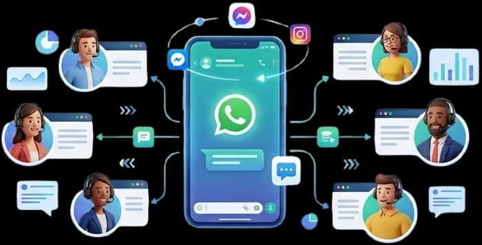 Múltiplos atendentes no mesmo WhatsApp